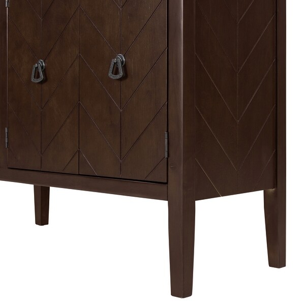 Accent Storage Cabinet Wooden Cabinet with Adjustable Shelf and 3 Doors, Console Tables for Entryway, Living Room, Bedroom