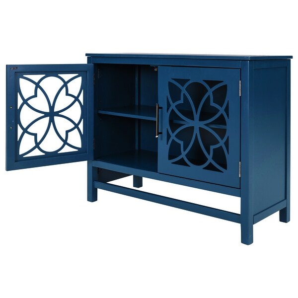 Classic Wood Storage Cabinet with 2 Doors and Adjustable Shelf, Simple Exquisite Console for Entryway, Kitchen, Dining Room