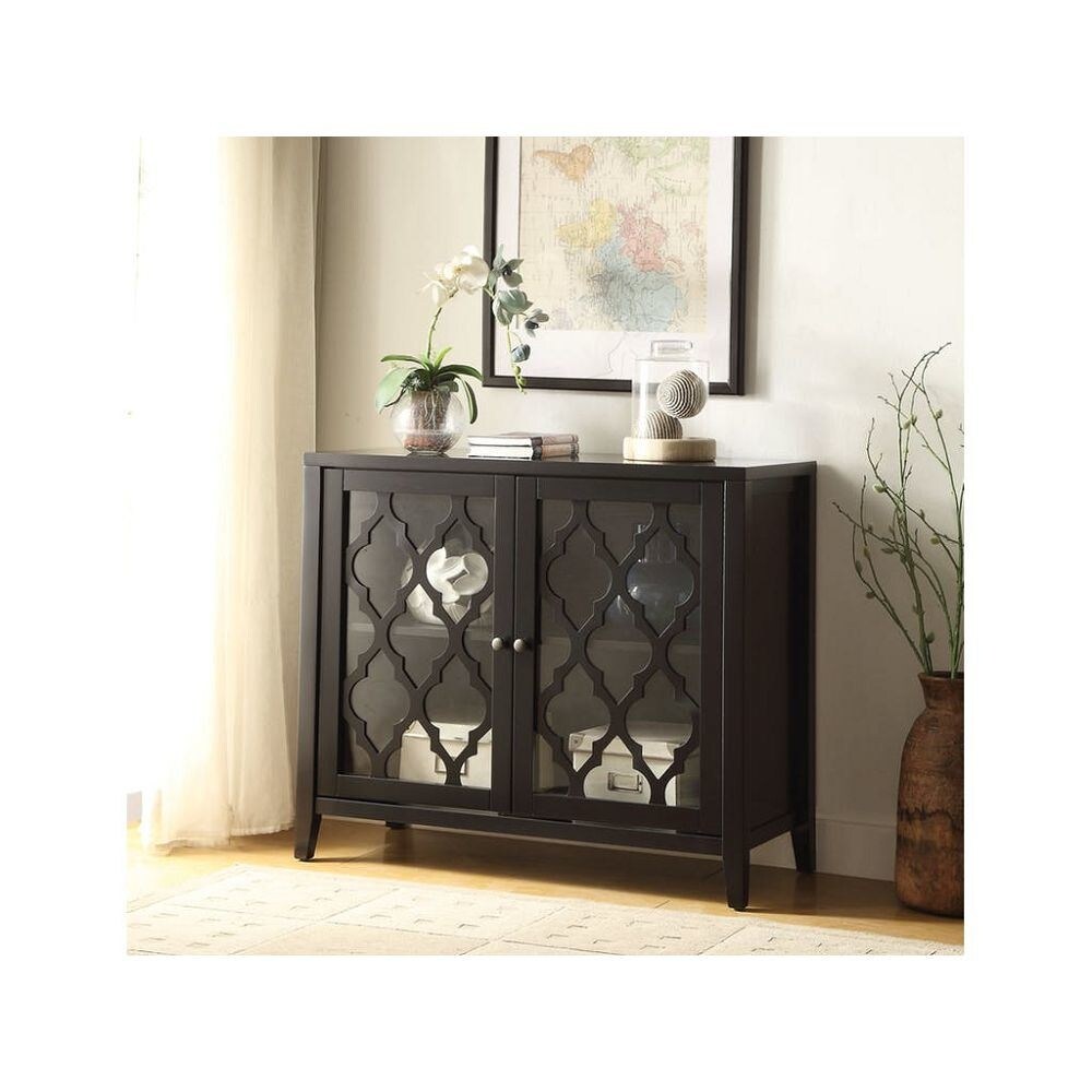 （Preferred Choice Furniture)Double Door Console Table in Black ,Foyer Sofa Table Narrow for Entryway, Living Room, Hallway - 34