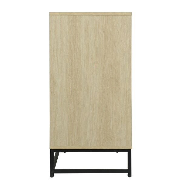 Storage Cabinet with Glass Door, No handle design,Push to open the door,Sideboard Buffet Cabinet for Kitchen,Dining Room