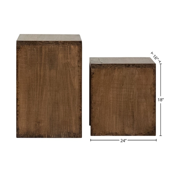 Evie Set of 2 Nesting Side Tables, Medium Brown