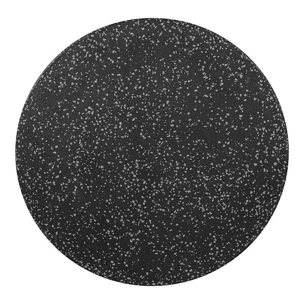 Aurelle Home Omara Round Pedestal Terrazzo Outdoor Side Table