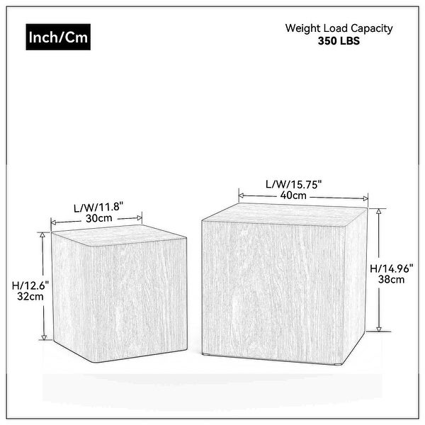 Set of 2 MDF End Table/Side Table for Living Room, Office, Bedroom