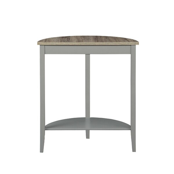 Half Moon-Shape Console Table, Side Table W/ Lower Display Shelf