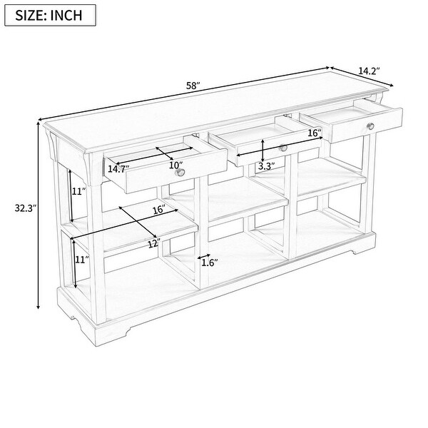 58 inch Console Table for Living Room, Painting