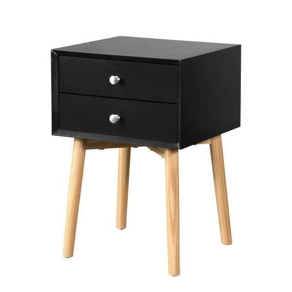 Mid-Century Modern Storage Cabinet, Side Table with 2 Drawers