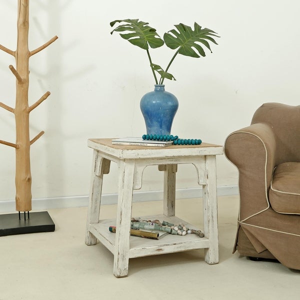 Artissance Amalfi Side Table, 24 Inch Tall, Antique Off White - 22