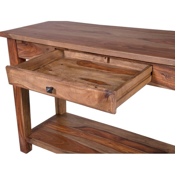 Porter Designs Taos Traditional Solid Sheesham Wood Console Table, Brown