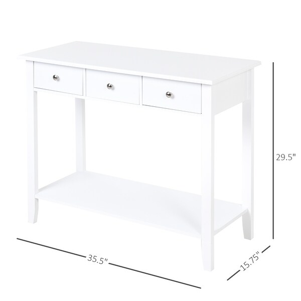 HOMCOM Console Table Industrial Desk with Drawer Bottom Shelf and Large Tabletop for Pictures, Great for the Entryway