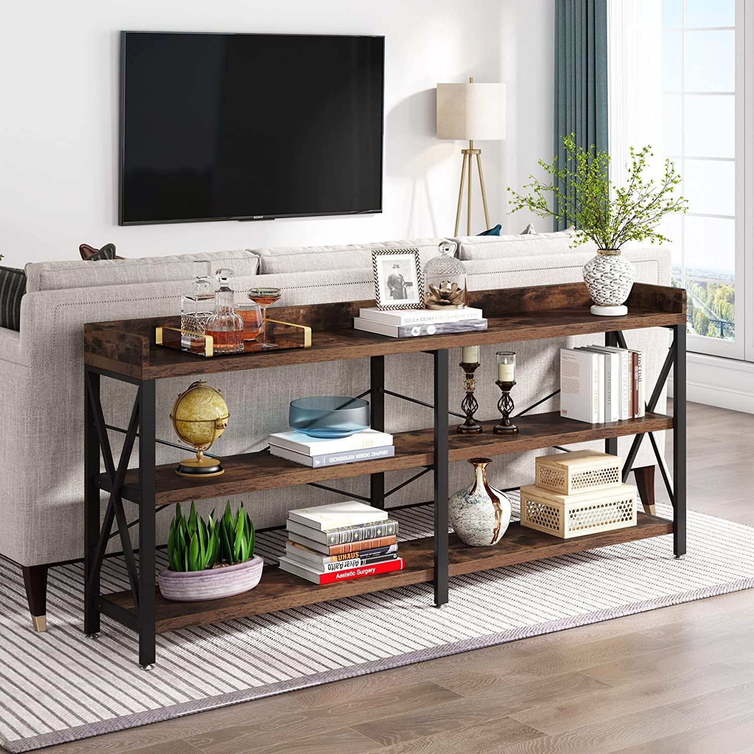 Extra Long Console Table, Narrow Sofa Table Behind Couch