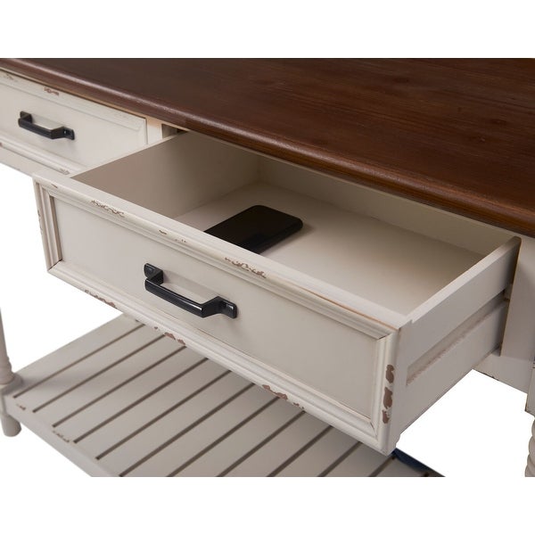 ClickDecor Baker Console Table, Antique White