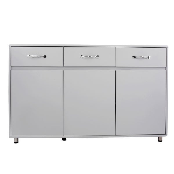 Three Doors Side Table-Grey,3 Times Painting Process,Simple design