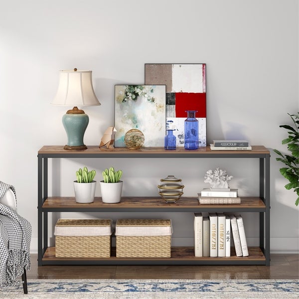 3-Tier Sofa Console Table, Vintage Entry Table