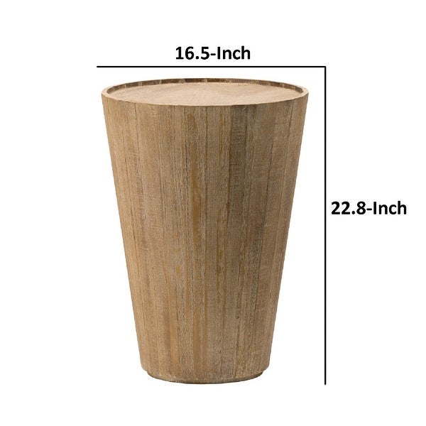 23, 18 Inch Storage Side Table, Fir Wood, Set of 2, Natural Brown Finish