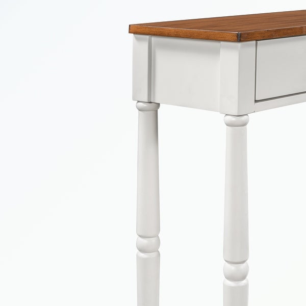 Solid Wood Console Table, with Storage Shelf and Drawer