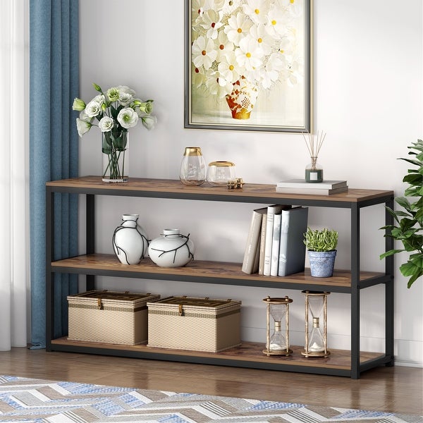 3-Tier Sofa Console Table, Vintage Entry Table