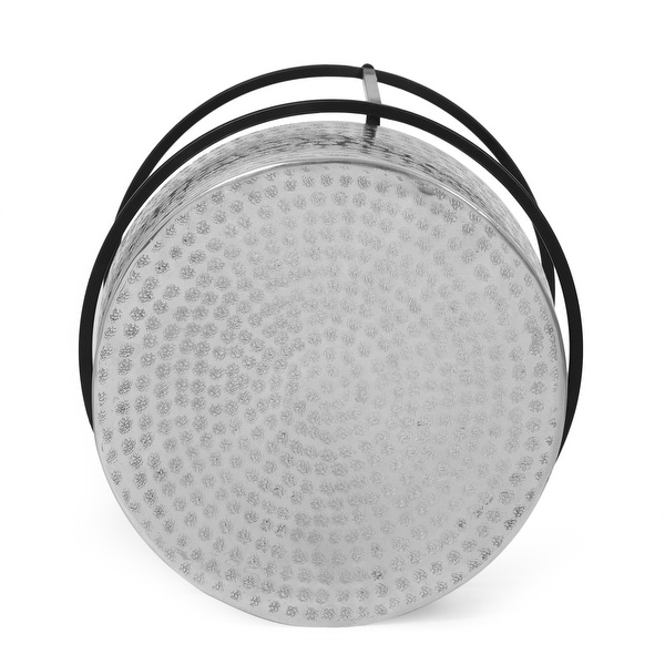 Clopton Modern Handcrafted Aluminum Round Side Table by Christopher Knight Home - 14.75