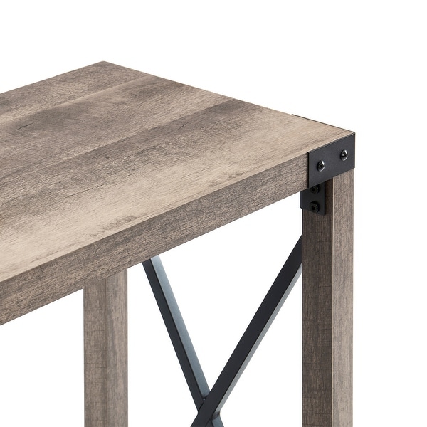 Farmhouse Entry Table, Industrial Sofa Table with 2 Tier Console Table