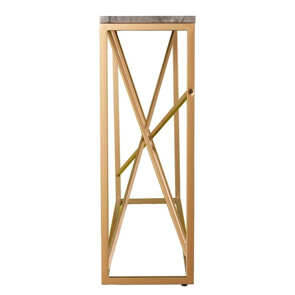 SEI Furniture Sigrid Faux Marble Skinny Console Table