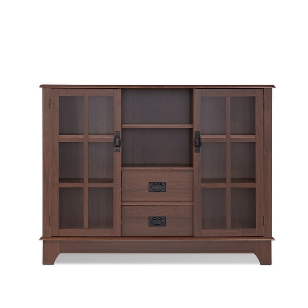 Double Door Console Table With 2 Drawer and 8 storage Bits,Narrow for Entryway, Living Room, Hallway - 42
