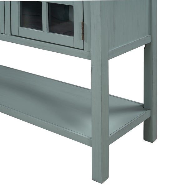 45'' Modern Console Table Sofa Table for Living Room with 2 Drawers, 2 Cabinets and 1 Shelf