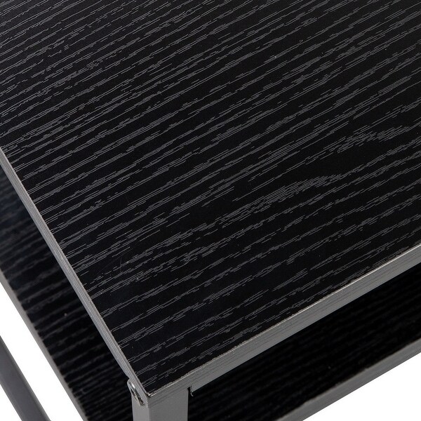 Industrial Style Porch Table Double Black Oak Triamine Board,Foyer Sofa Table Narrow for Entryway, Living Room, Hallway - 41.34
