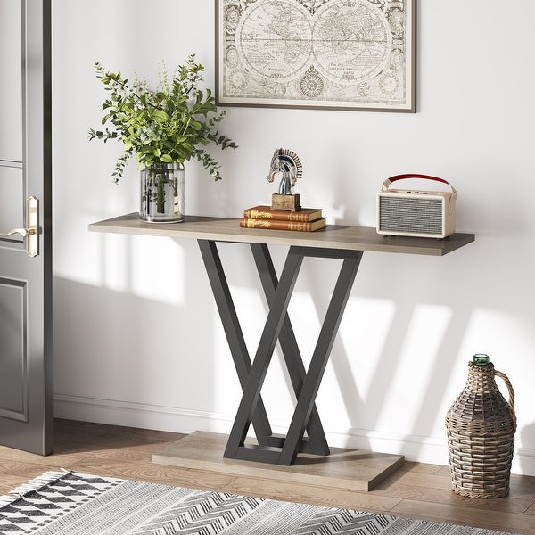 Console Sofa Table, Industrial Entryway Table for Hallway