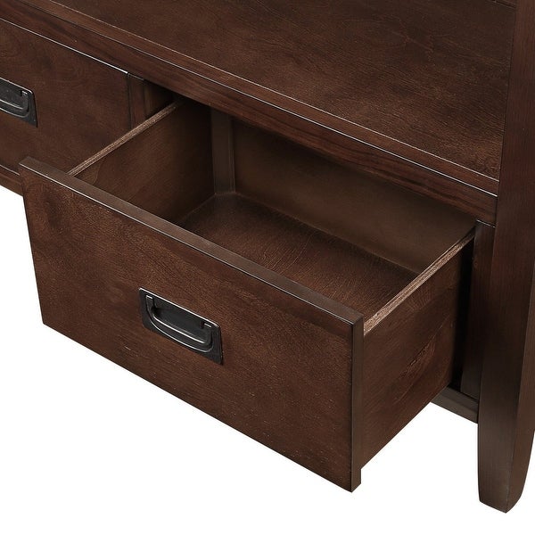 36'' Vintage Style Pine Wood Console Table Sofa Table with 4 Drawers 1 Storage Shelf for Entryway, Living Room