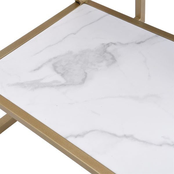3-Tier Storage Side Table Modern Square End Table with Metal Frame Sofa Table for Couch, Bedroom, Living Room,Office