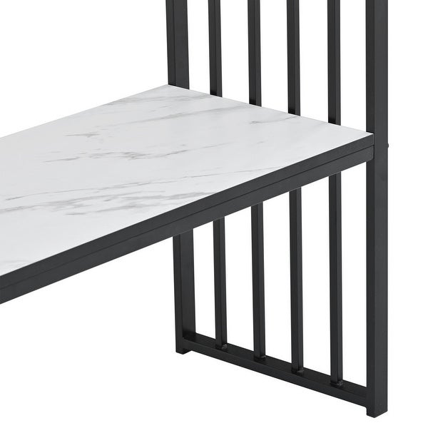 63'' Console Table with 2 Shelves, Extra Long Entryway Table with Metal Frame