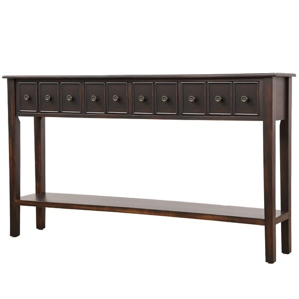 Rustic Entryway Rectangle Console Table, 60