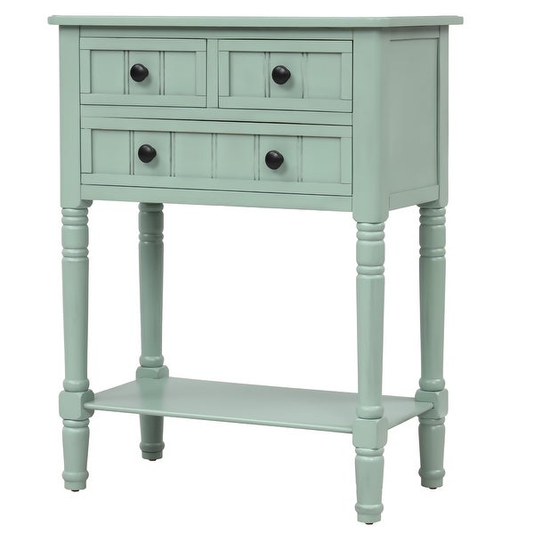 Narrow Console Table, Slim Sofa Table with Three Storage Drawers