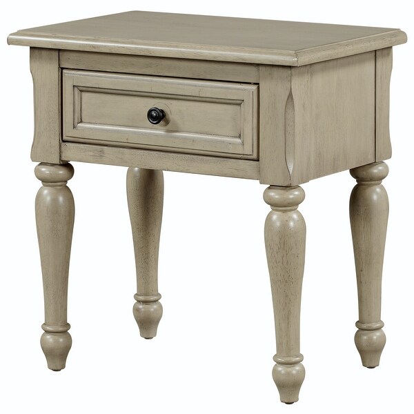 Wood 1 Drawer Nightstand for Nursery, Kid Room, Bedroom, Stone Gray