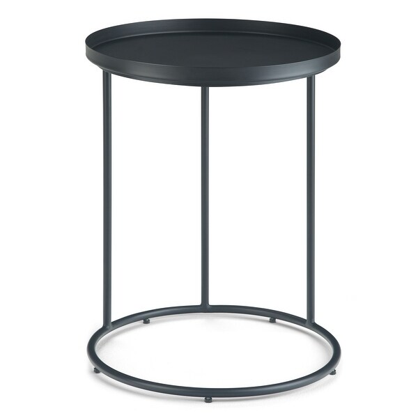 WYNDENHALL Lipton Industrial 18 inch Wide Metal Accent Side Table in Black, Fully Assembled - 18