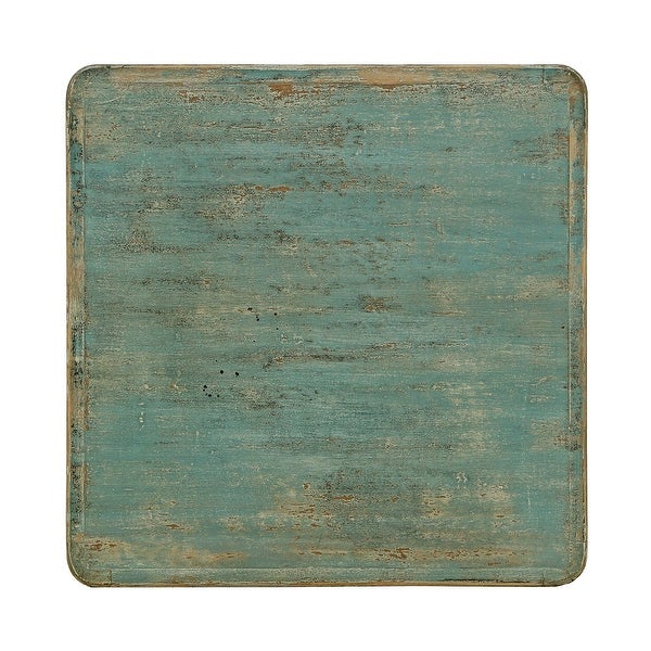 Artissance Versatile Peking Ming Side Table With Weathered Soft Aqua Wash, 24 Inch Tall