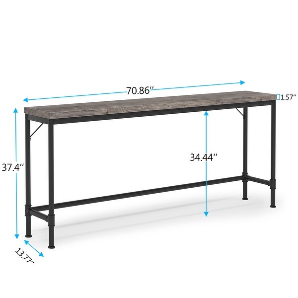 71-Inch Long Narrow Console Table, 37.4 Inches Height Bar Table