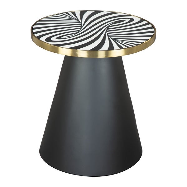 Fission Side Table White, Gold and Black - 18.1