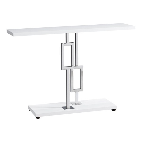Accent Table, Console, Entryway, Narrow, Sofa, Living Room, Bedroom, Metal, Laminate, Glossy Chrome, Contemporary, Modern