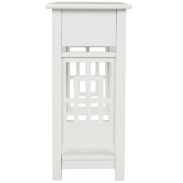 Wooden Rectangle Console Table with 2 Drawers and Bottom Shelf