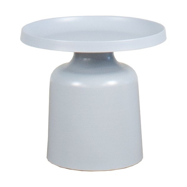 Klay Minimalist Metal Pedestal Side Table, 20-inch Diameter