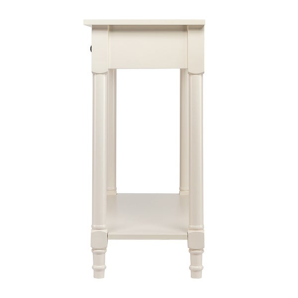 2-Tier Console Table with 2 Drawers, Sofa Table with Storage Shelves