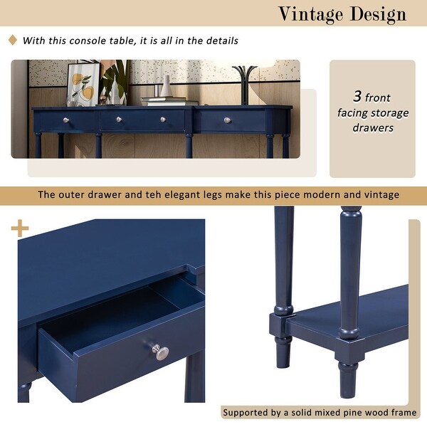 Console Table,Classic Entryway Table with Storage Shelf and Drawer