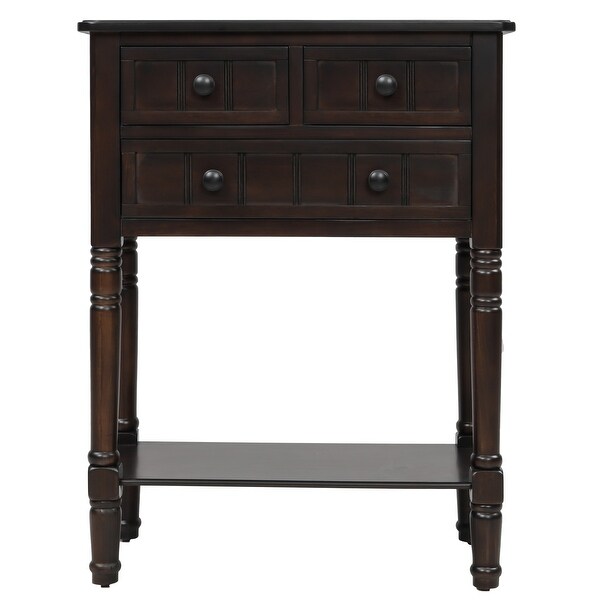 Narrow Console Table; Slim Sofa Table with Three Storage Drawers and Bottom Shelf for Living Room; Easy Assembly - 31.1