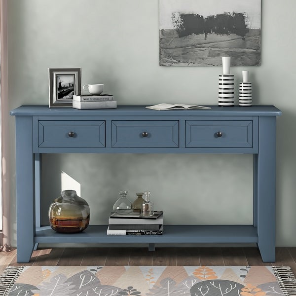 56'' Modern Console Table Sofa Table For Living Room With 3 Drawers And 1 Shelf,Coffee, Console, Sofa and End Tables