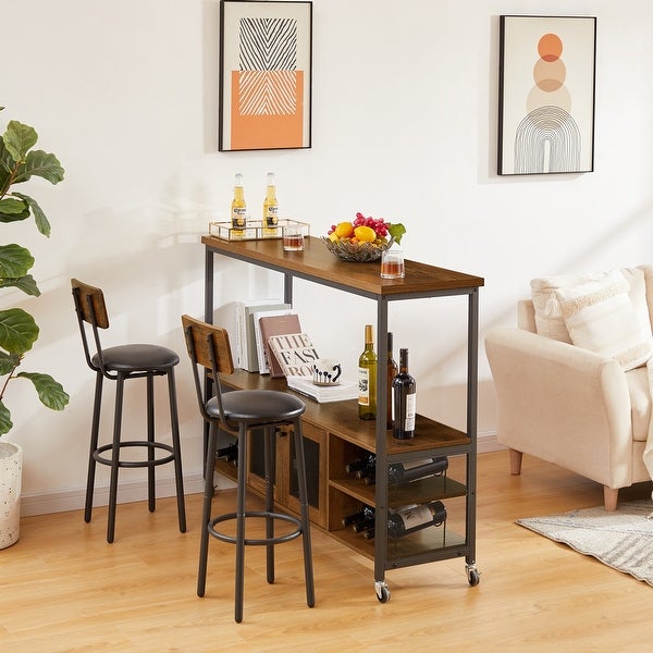Wine shelf table, modern wine bar cabinet, console table, bar table, TV cabinet, sideboard with storage compartment