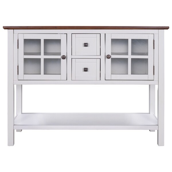 Global Pronex 45'' Modern Console Table Sofa Table for Living Room with 2 Drawers, 2 Cabinets and 1 Shelf
