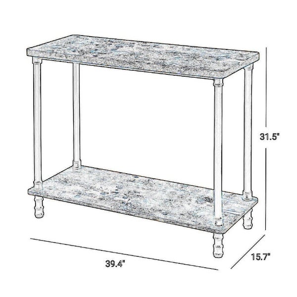 Wood and Metal Frame Console Table with Open Bottom Shelf, Rustic Brown - 31.5 H x 15.7 W x 39.4 L Inches