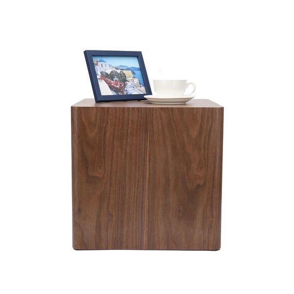 2 Piece Nesting Center Tables Wooden Square Coffee Tables Modern Geometrical Side Tables for Living Room, Bedroom