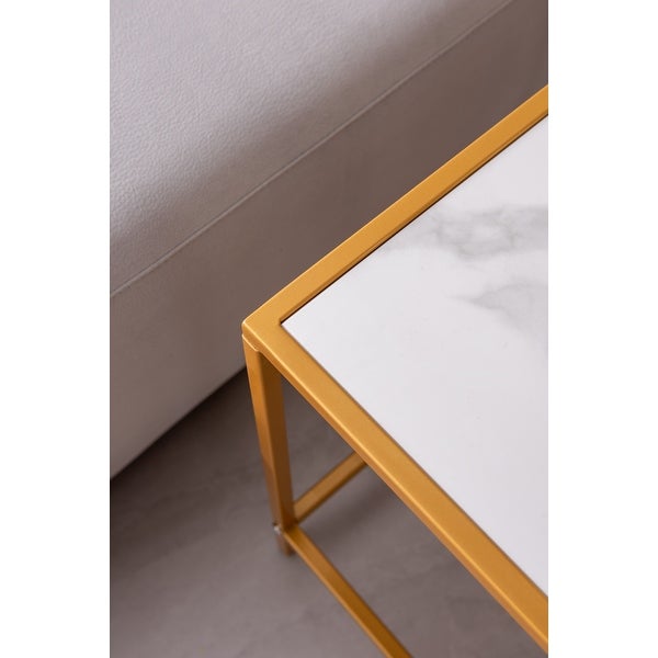 Nesting End/Side Table,Night Stand 2-Piece Set, Sintered stone Top