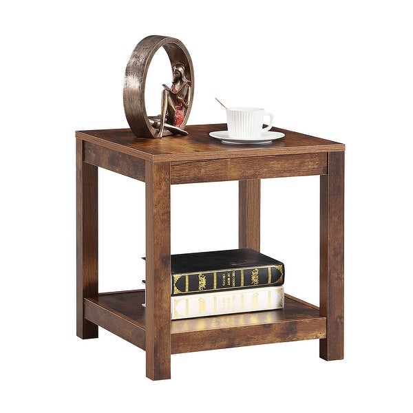 Side Table, 2 Tier Small Space End Table, Modern Night Stand, Sofa table, Side Table with Storage Shelve